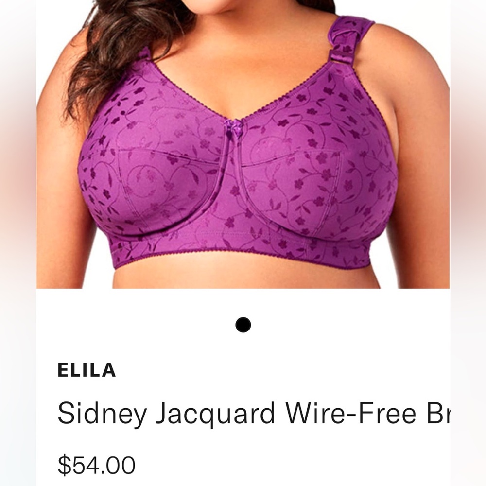 Elila soft-cup bras. Size 40 K. 1 nude, 1 mocha, 2 lilac, 2 purple. Like new!